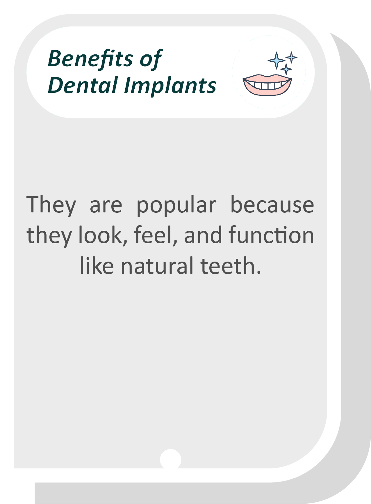 They are popular because they look, feel, and function like natural teeth.